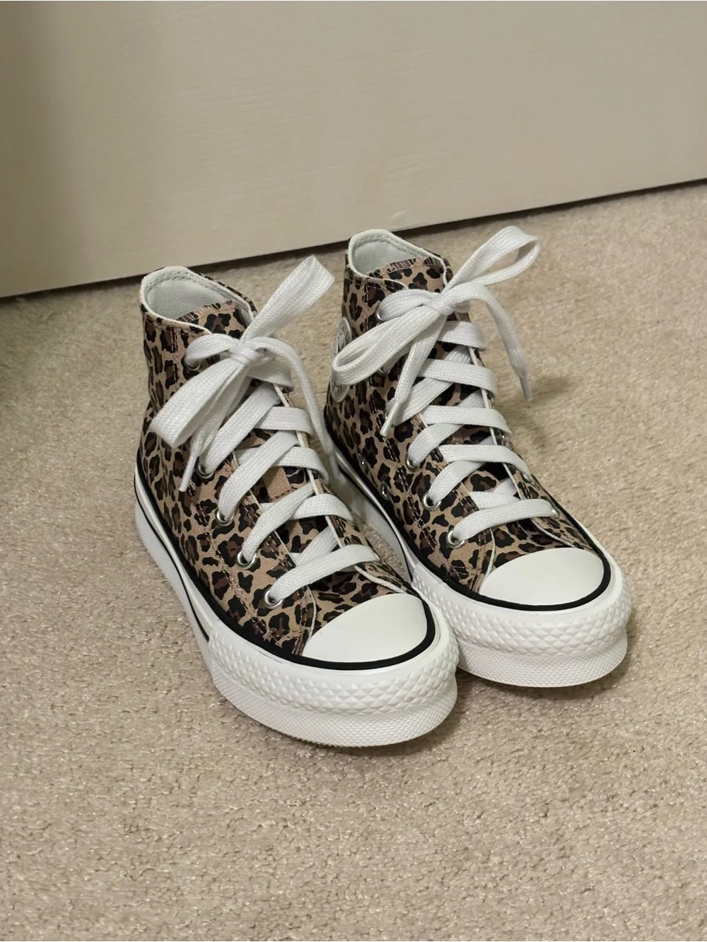 Converse High Top Sneakers - Leopard Print Brown & Black